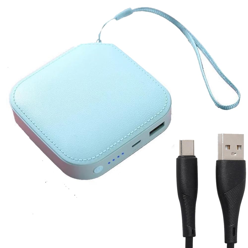 Portable Power Bank, 10000 mAh, 18W Quick Charge, Compact (Blue)