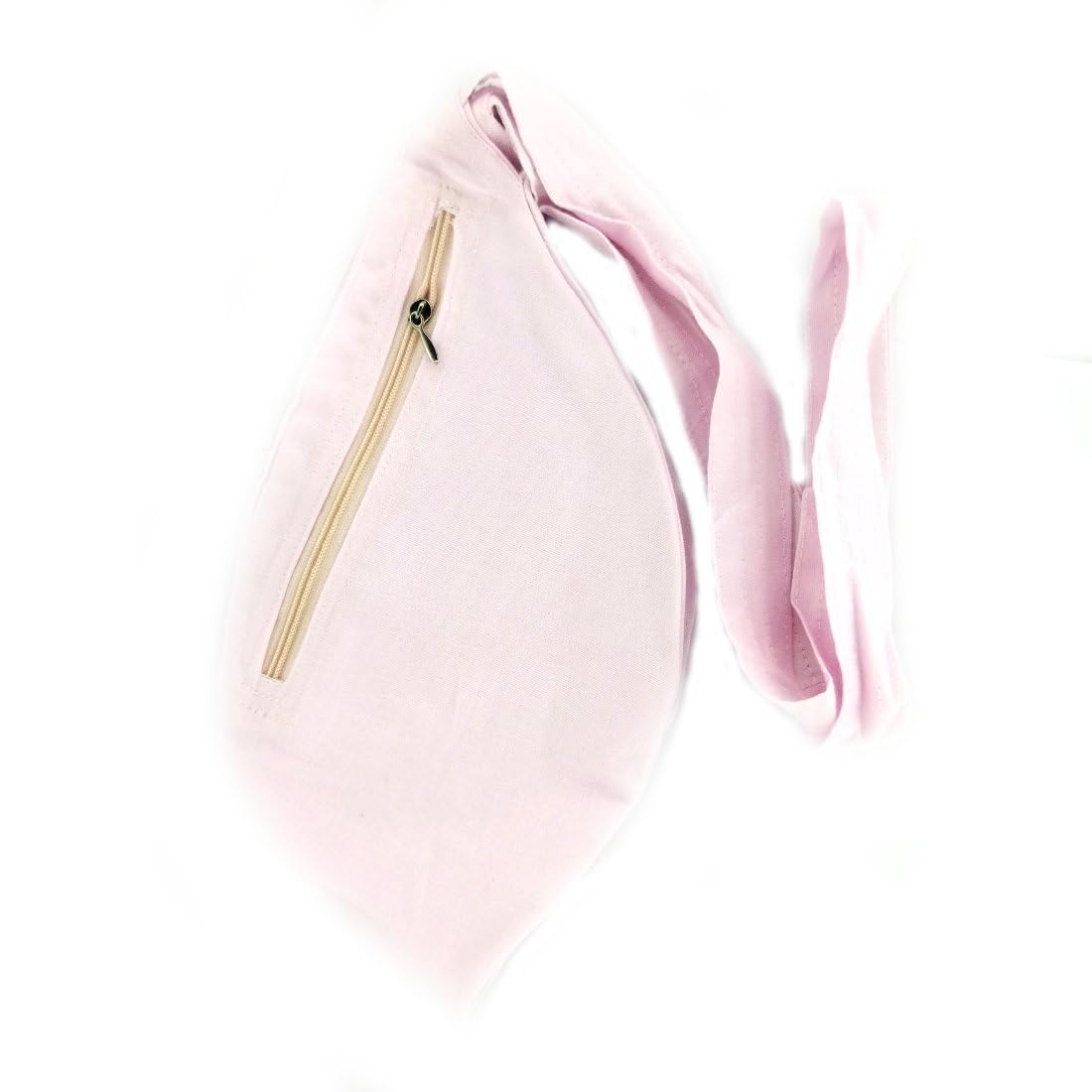 Pure Cotton Original Gomukhi Japa Mala Bag, Chanting Bag or Prayer Beads Bag with Zip Pocket and Sakshi Mala Counter (Light Pink)