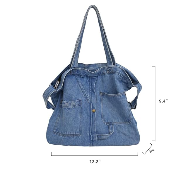 Shoulder Bag for Women Denim Crossbody Hobo Bag Casual Lightweight Handbag for Work Travel