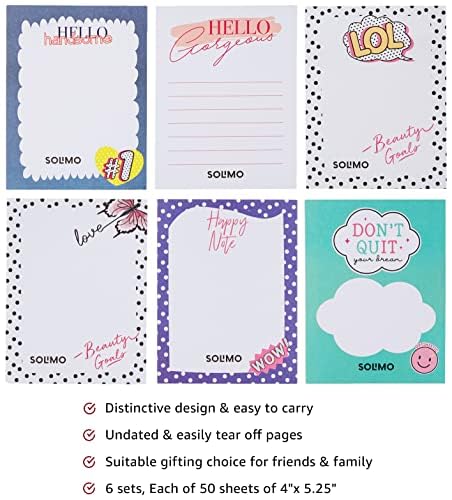 To Do List Notepads, 4 X 5.25 Tear Off Block Planner For Office, Home, Work Stationery Supplies, Set Of 6