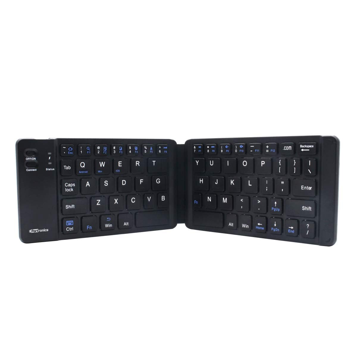 Keyboard, Mini Pocket Sized, Rechargeable, Bluetooth Wireless, One Touch Connect Button, for iOS, Android and Windows Tabs, Smartphones, Black