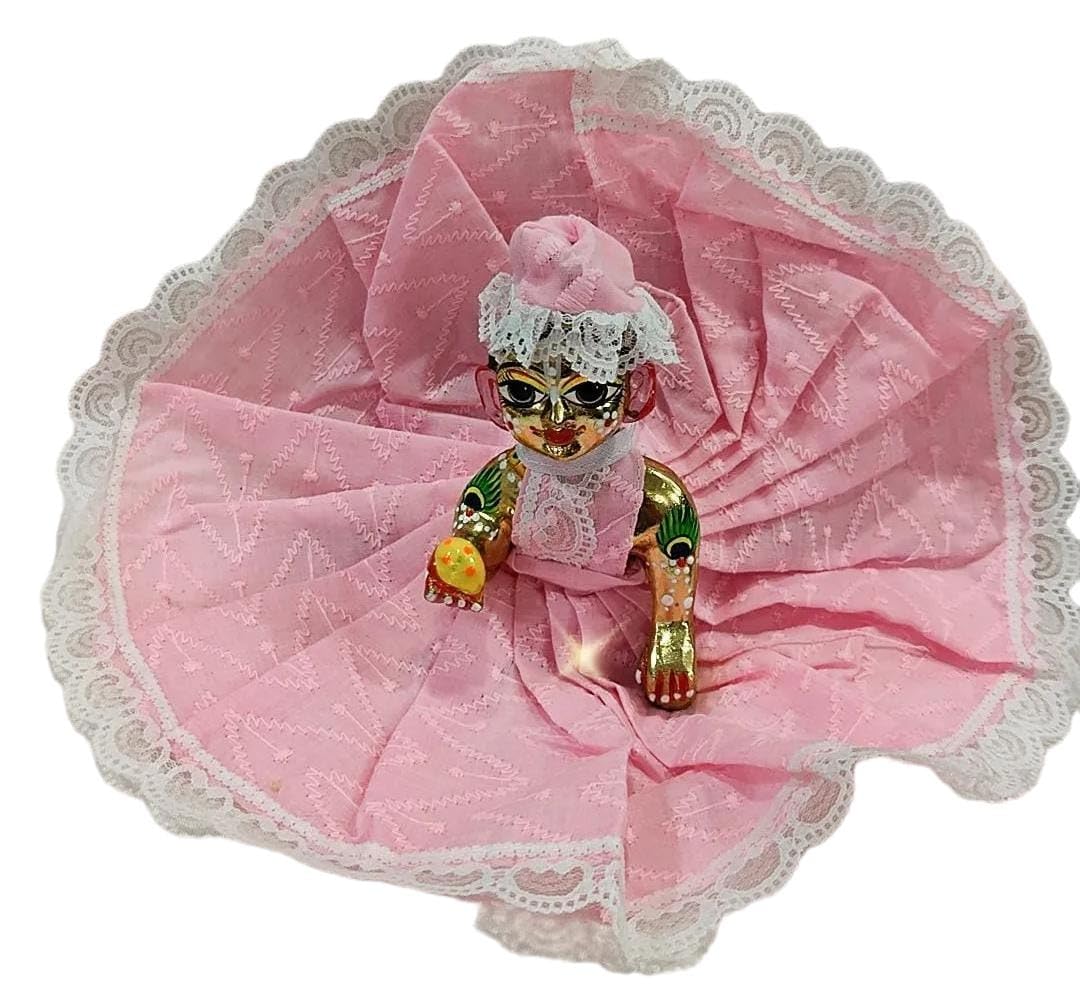 Laddu Gopal Summer Dress with Pagdi (Pack of 4) l Ladoo Gopal Cotton Dress l Kanha Ji Poshak Size 0 1 2 3 4 5 6 (Design J, Size 4)