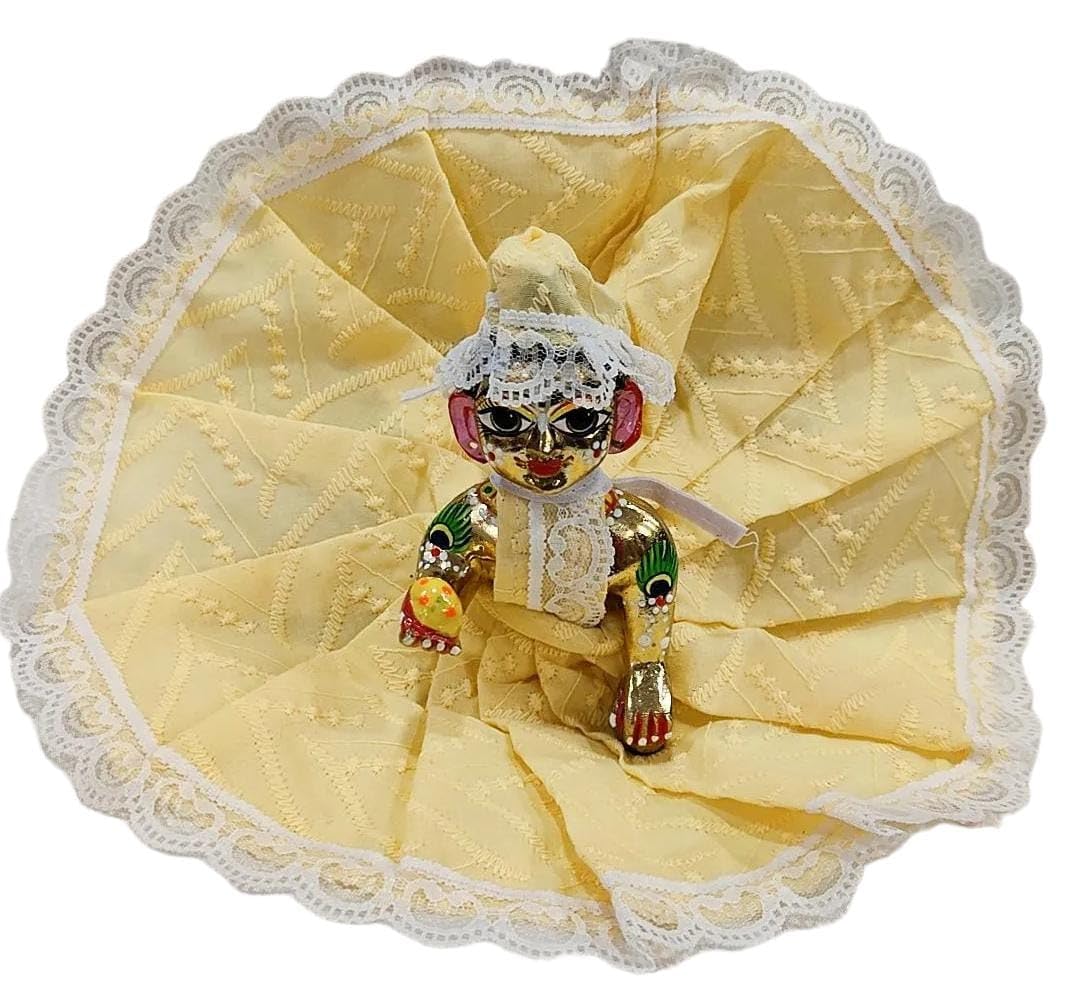 Laddu Gopal Summer Dress with Pagdi (Pack of 4) l Ladoo Gopal Cotton Dress l Kanha Ji Poshak Size 0 1 2 3 4 5 6 (Design J, Size 4)