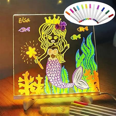 3D Acrylic Writing pad with Pen Message Board rewritable Table lamp for Study LED Light Office Home Decor Gift
