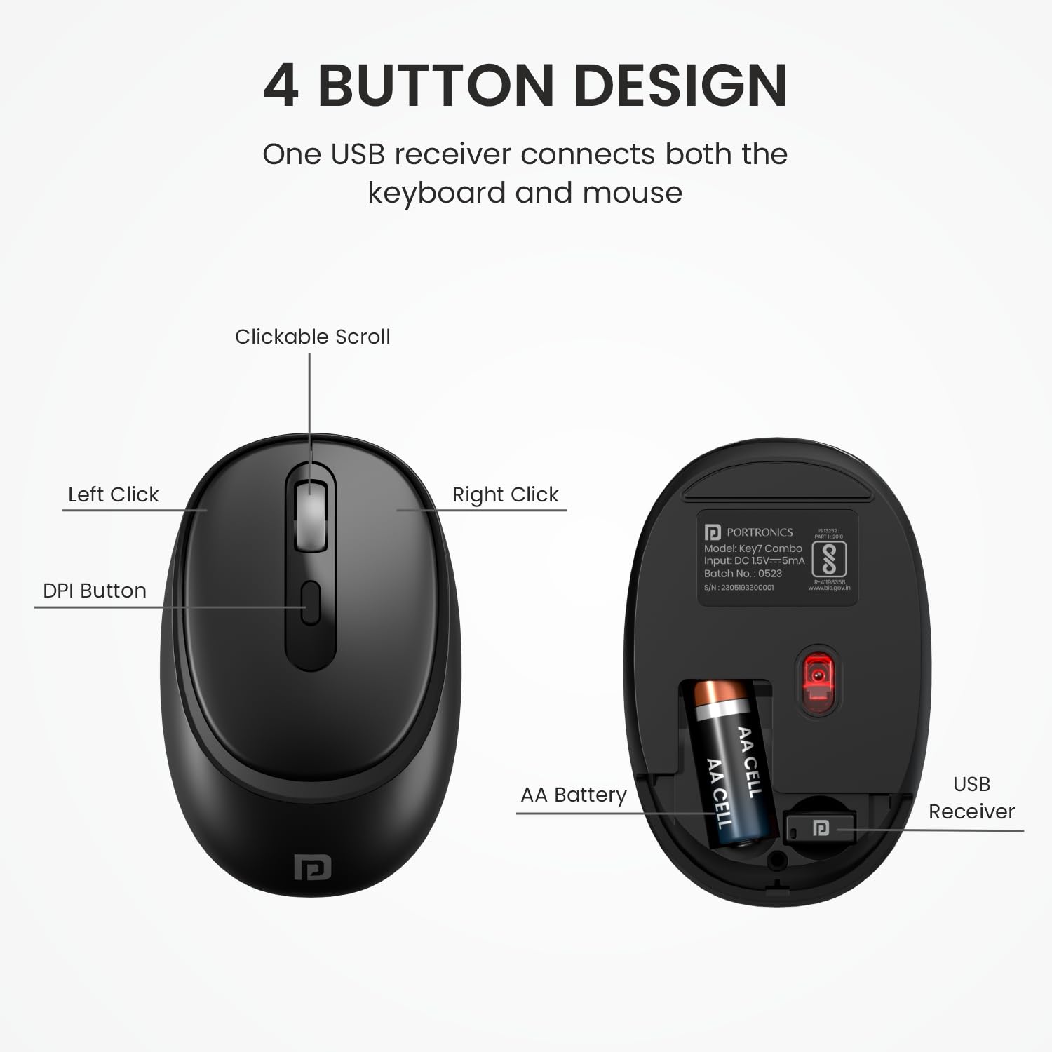 Combo Wireless Keyboard & Mouse Set with Copilot AI, 2.4 GHz USB Receiver, 10m Range, 12 Shortcut Keys, Adjustable DPI (Up to 1600), 10M Key Life for PC, Laptop, Mac(Grey+Orange)