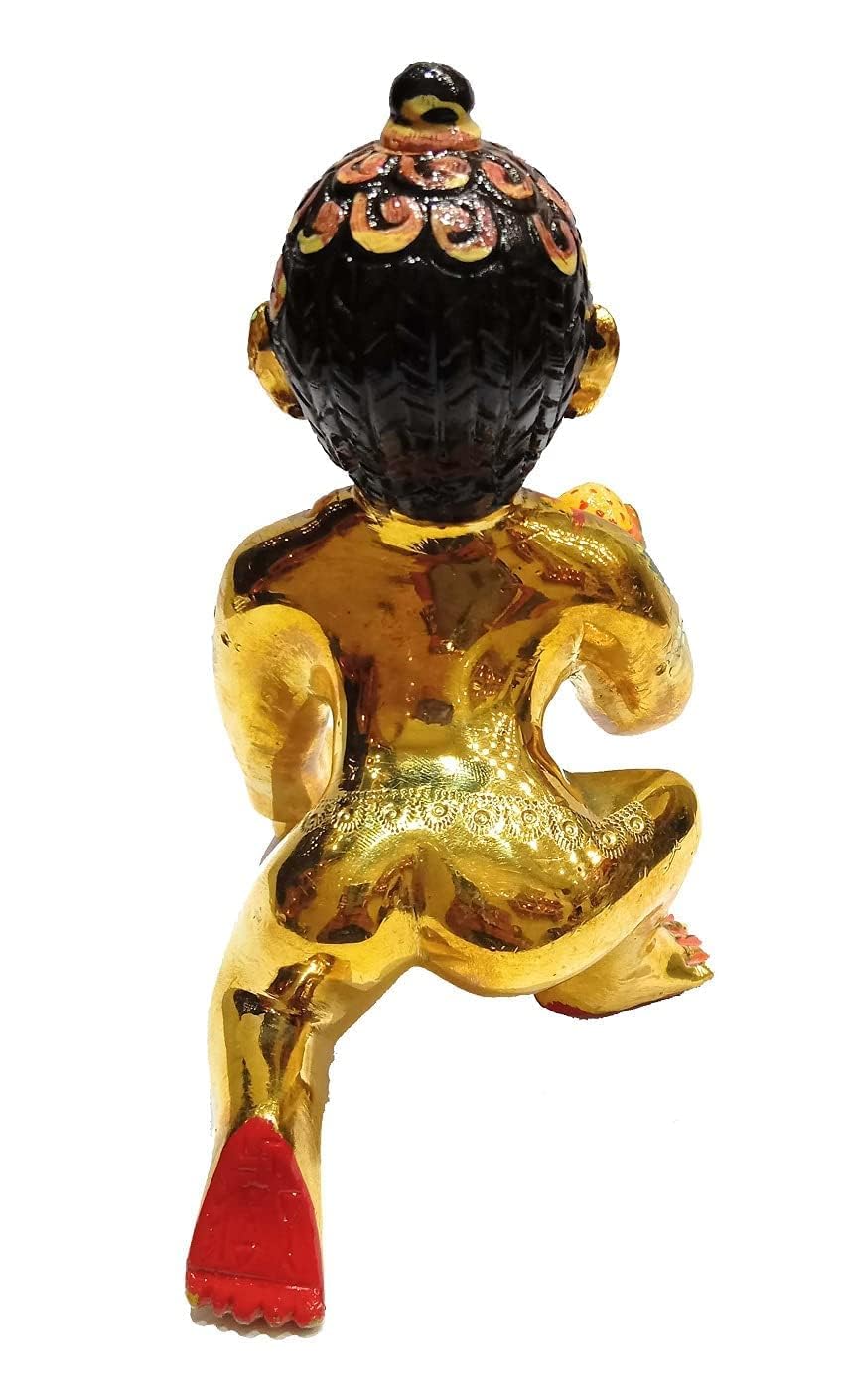 Brass Hand Painted vrindawan laddu Gopal for janamashtmi hoome Temple 4 Number Gold