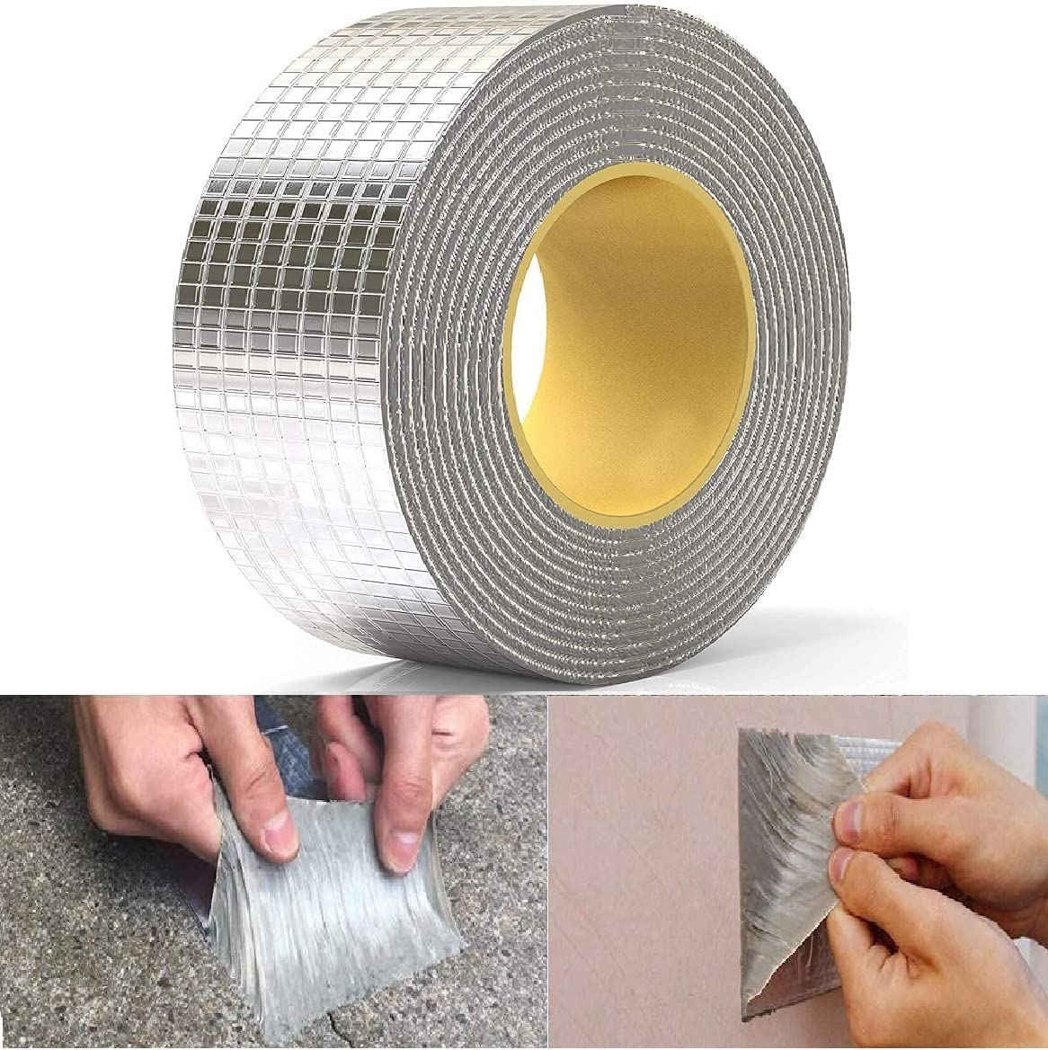 Leakage Repair Waterproof Tape for Pipe Leakage Roof Water Leakage Solution Aluminium Foil Tape for Surface Crack, Pipe (5cmx5m) (Silver) pack of-1