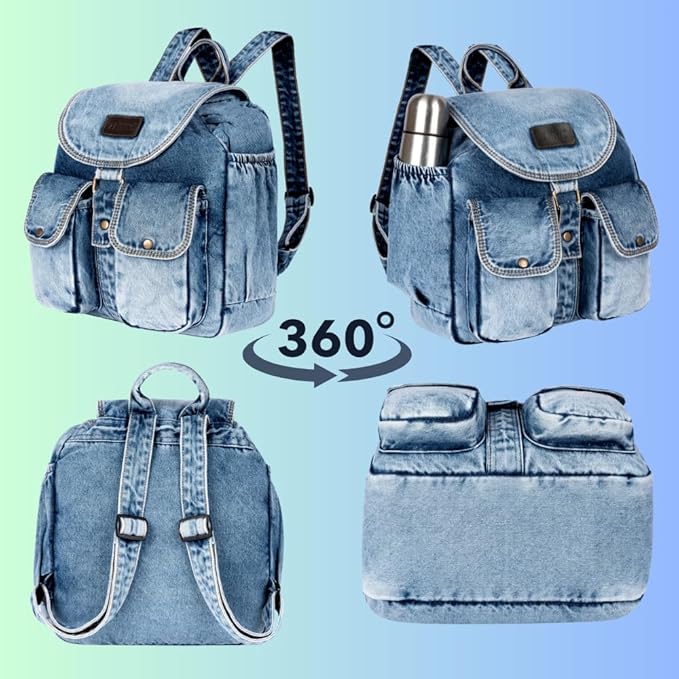 Denim Backpacks for men and women Stylish Outdoor Travel bag