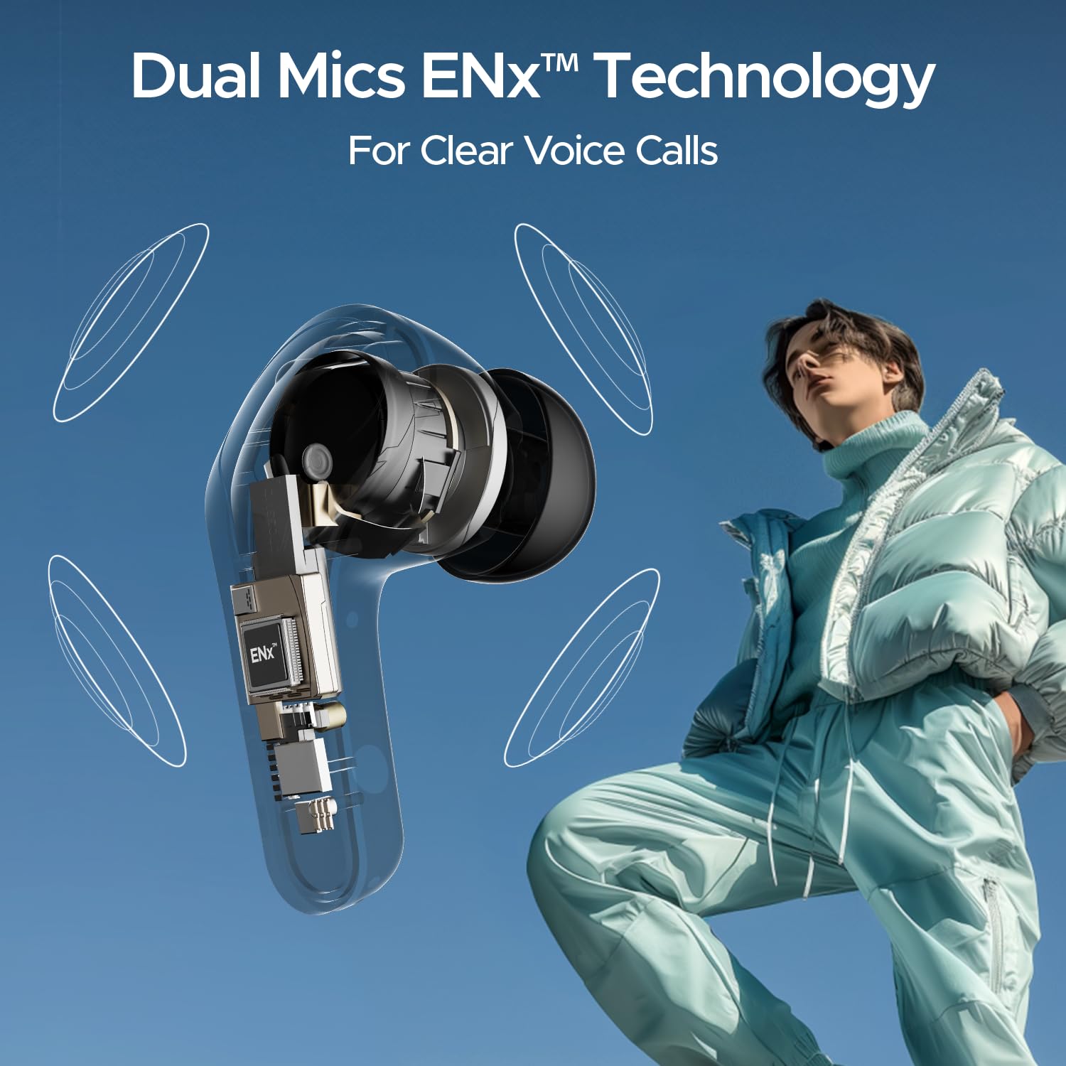 Airdopes 311 Pro, 50HRS Battery, Fast Charge, Dual Mics ENx Tech, Transparent LID, Low Latency, IPX4, IWP Tech, v5.3 Bluetooth Earbuds, TWS Ear Buds Wireless Earphones with mic (Active Black)