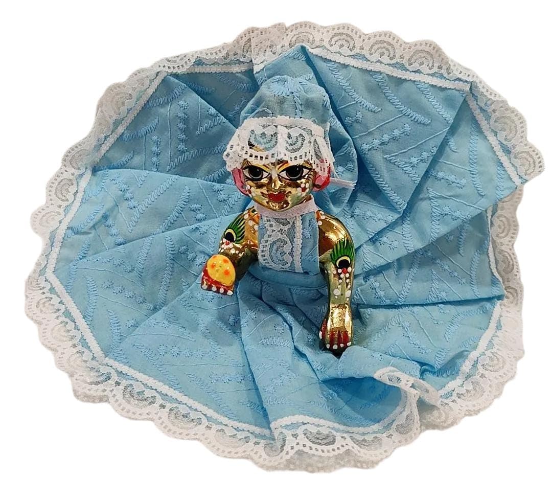 Laddu Gopal Summer Dress with Pagdi (Pack of 4) l Ladoo Gopal Cotton Dress l Kanha Ji Poshak Size 0 1 2 3 4 5 6 (Design J, Size 4)