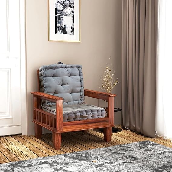 Chair Cushion Pad for Sitting (40x40x8cm, Grey_Large)