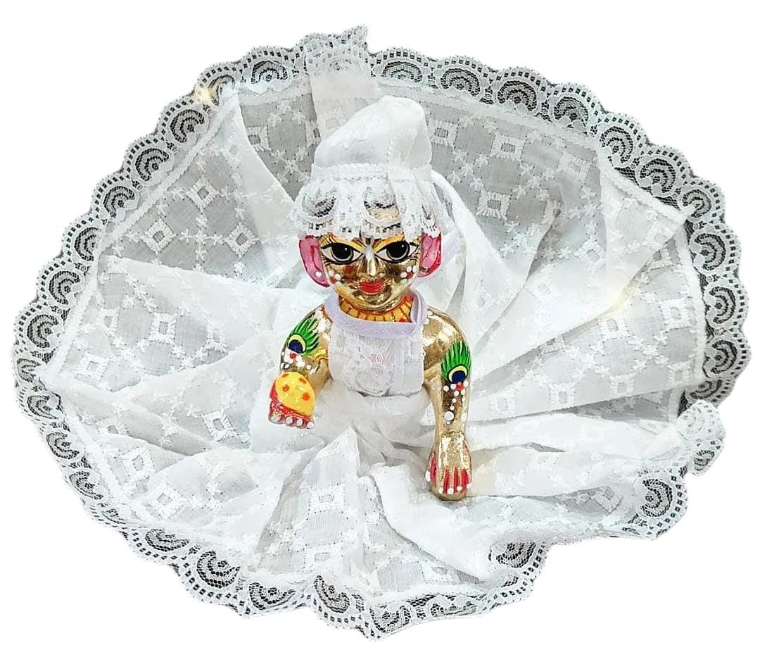 Laddu Gopal Summer Dress with Pagdi (Pack of 4) l Ladoo Gopal Cotton Dress l Kanha Ji Poshak Size 0 1 2 3 4 5 6 (Design J, Size 4)