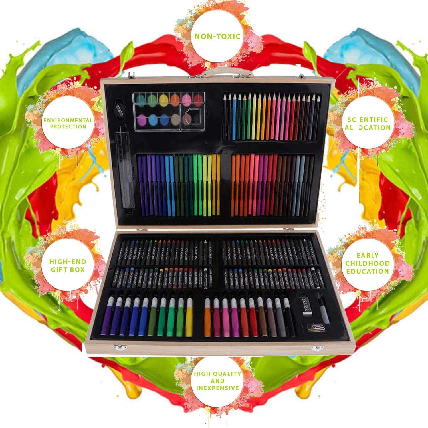 Children Deluxe Art Drawing Set for Kids Case Art and Craft Supplies Drawing and Painting Set Great Gift (180Pcs - Multi)