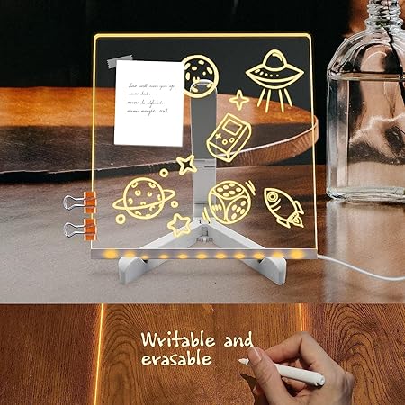 3D Acrylic Writing pad with Pen Message Board rewritable Table lamp for Study LED Light Office Home Decor Gift