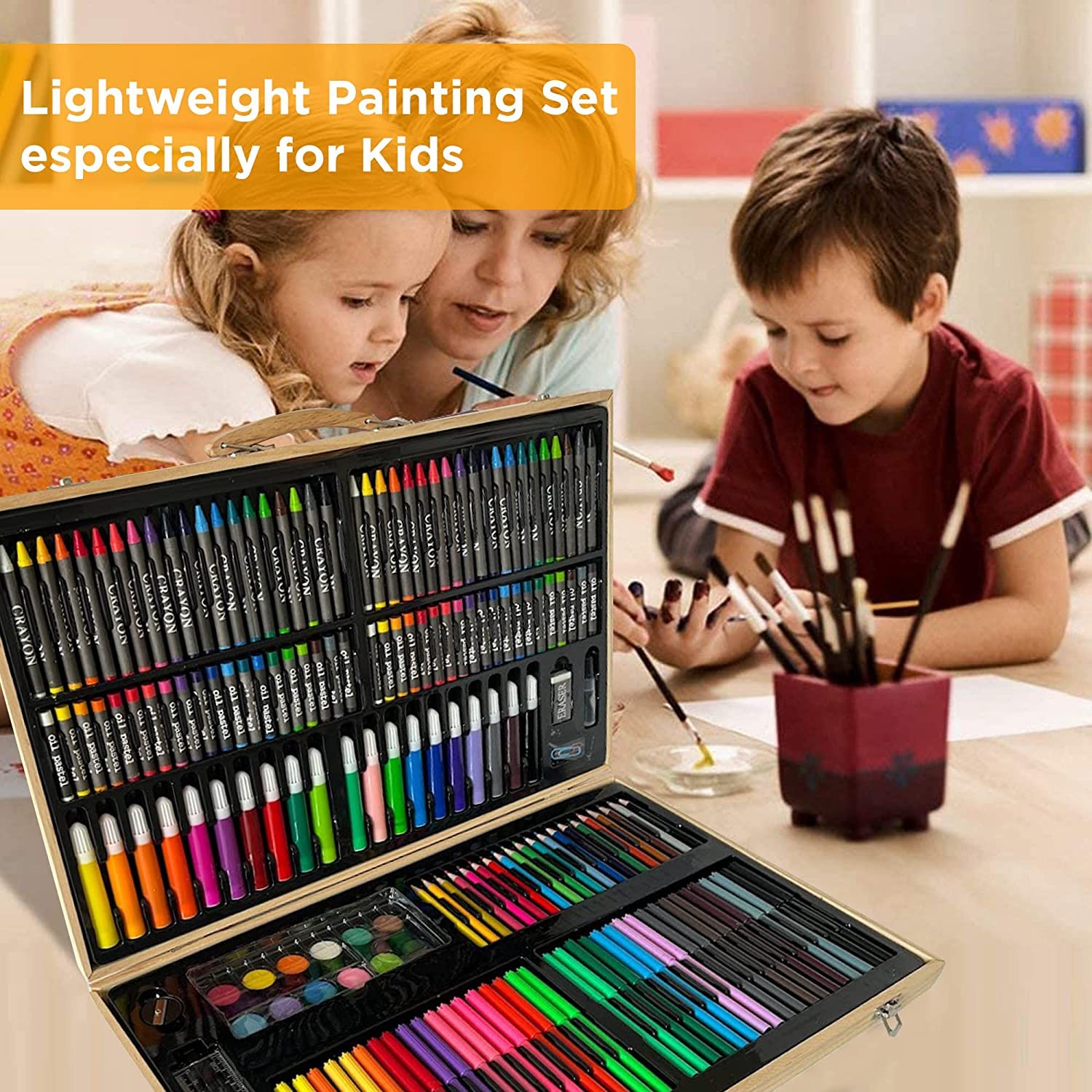 Children Deluxe Art Drawing Set for Kids Case Art and Craft Supplies Drawing and Painting Set Great Gift (180Pcs - Multi)
