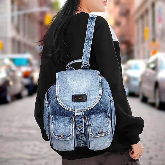 Denim Backpacks for men and women Stylish Outdoor Travel bag